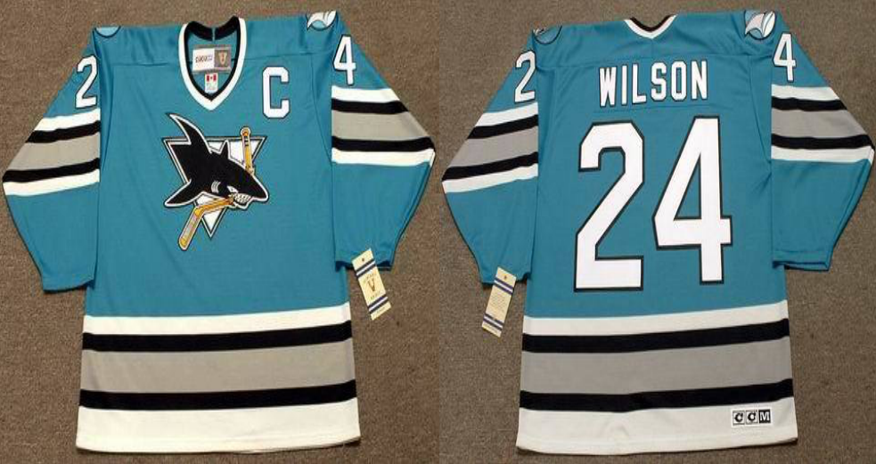 2019 Men San Jose Sharks #24 Wilson blue CCM NHL jersey 